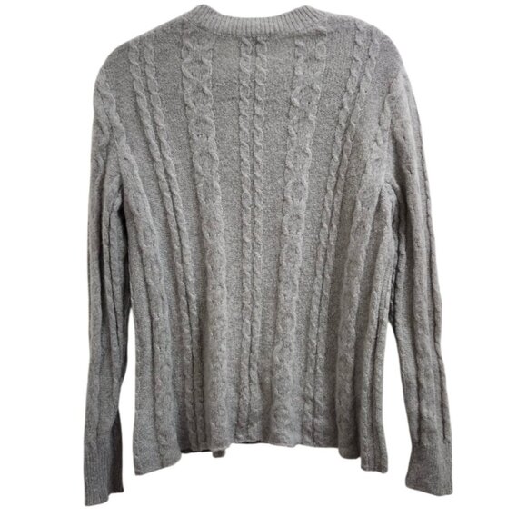 James Perse 100% Cashmere Cable Knit Sweater Women’s Size 3 Gray Luxury Pullover - Picture 4 of 11